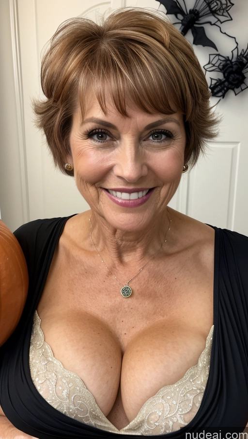 related ai porn images free for Milf Skinny Perfect Body Happy Pixie Close-up View Shirt Cleavage Detailed Halloween Small Tits