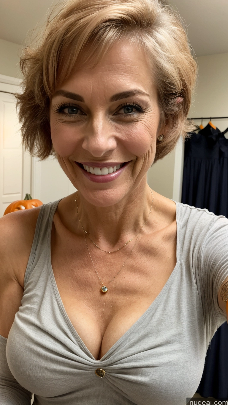 related ai porn images free for Milf Skinny Perfect Body Happy Pixie Close-up View Shirt Cleavage Detailed Halloween Small Tits