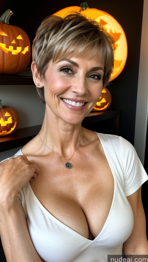 related ai porn images free for Milf Skinny Perfect Body Happy Pixie Close-up View Shirt Cleavage Detailed Halloween Small Tits