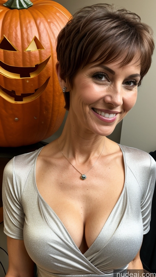related ai porn images free for Milf Skinny Perfect Body Happy Pixie Close-up View Shirt Cleavage Detailed Halloween Small Tits