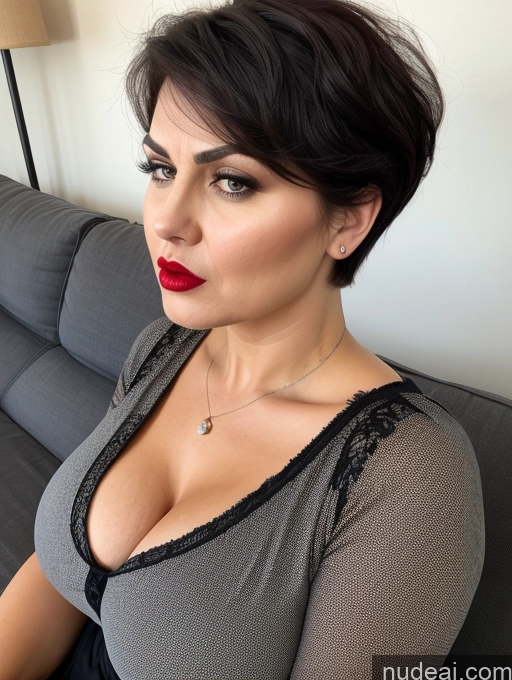 related ai porn images free for Busty Short Chubby Black Hair Couch Detailed Czech Angry Pixie Casual Chemise 60s Sexy Face Lipstick