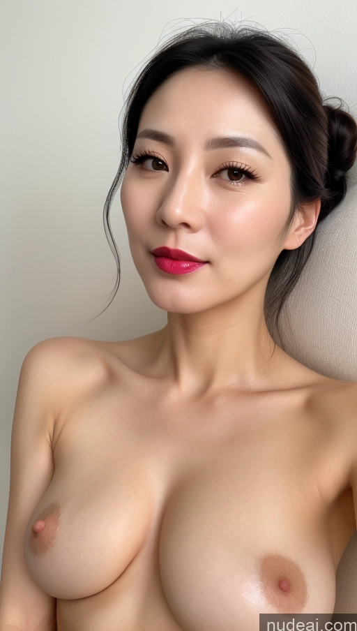 related ai porn images free for Woman One Beautiful Lipstick Fairer Skin Black Hair Hair Bun Close-up View Perfect Boobs 40s Korean
