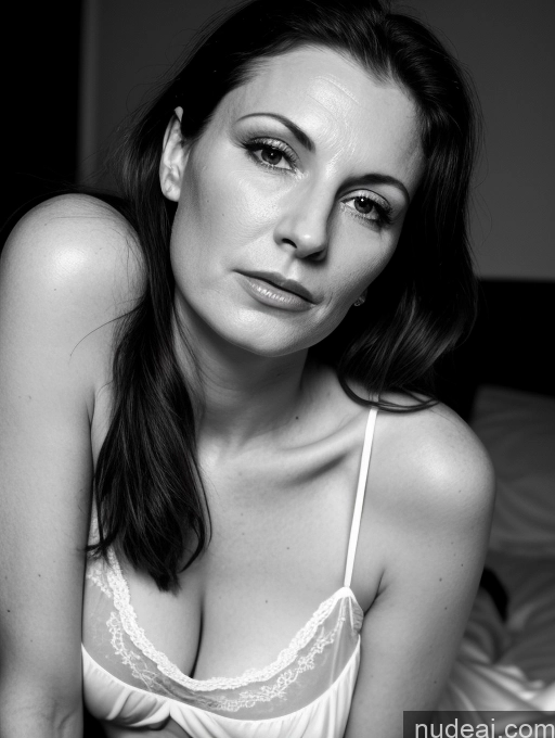 related ai porn images free for Milf Small Tits Fairer Skin 40s Shocked Brunette Straight British Black And White Bedroom Close-up View On Back Transparent Dark Lighting Nightgown
