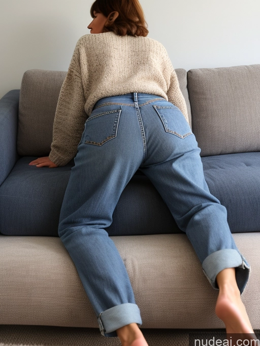 related ai porn images free for Czech Short Jeans Sweater Stylish Detailed 50s Couch 60s Back View On Back
