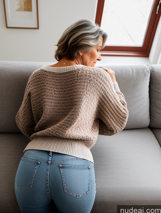 related ai porn images free for Czech Short Jeans Sweater Stylish Detailed Couch Back View On Back 60s