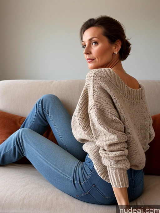 related ai porn images free for Czech Short Jeans Sweater Stylish Detailed Couch Back View On Back Skinny 60s 60s
