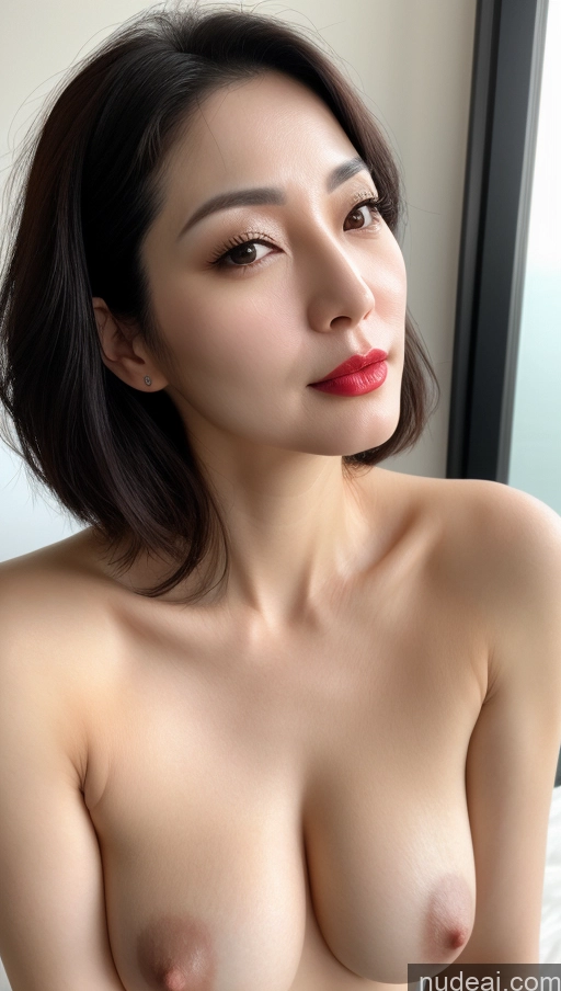 related ai porn images free for Woman One Beautiful Lipstick Fairer Skin Black Hair Close-up View Perfect Boobs 40s Korean