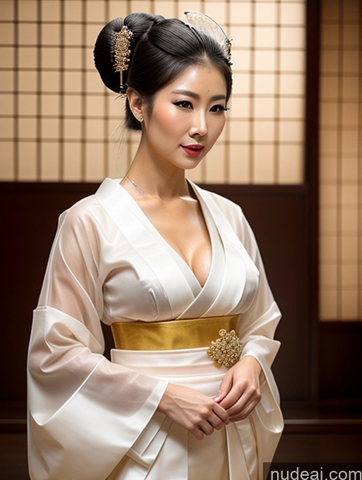related ai porn images free for Busty Perfect Boobs Perfect Body Oiled Body Fairer Skin Geisha Traditional Cleavage Jewelry Hair Bun Transparent 40s