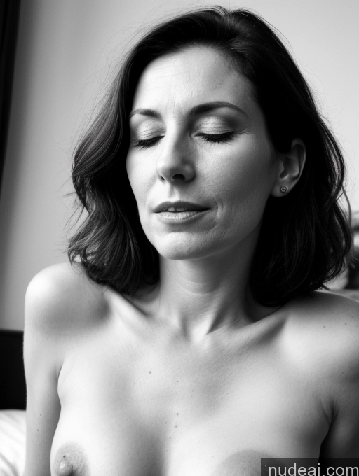 related ai porn images free for Milf One Small Tits Fairer Skin 40s Shocked Brunette Straight British Black And White Bedroom Close-up View Sleeping Nude