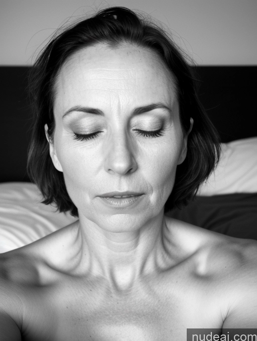 related ai porn images free for Milf One Small Tits Fairer Skin 40s Shocked Brunette Straight British Black And White Bedroom Close-up View Sleeping Nude