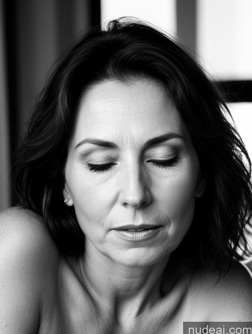 related ai porn images free for Milf One Small Tits Fairer Skin 40s Shocked Brunette Straight British Black And White Bedroom Close-up View Sleeping Nude