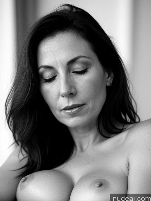 related ai porn images free for Milf One Small Tits Fairer Skin 40s Shocked Brunette Straight British Black And White Bedroom Close-up View Sleeping Nude