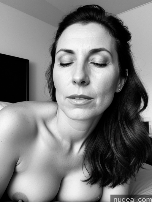 related ai porn images free for Milf One Small Tits Fairer Skin 40s Shocked Brunette Straight British Black And White Bedroom Close-up View Sleeping Nude