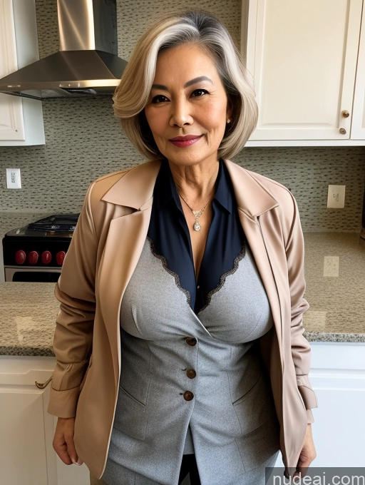 related ai porn images free for Milf Two Perfect Boobs Beautiful Perfect Body 80s Bobcut Chinese Kitchen Bra Jacket Professor Stylish Suit Cleavage Detailed Sexy Face Busty