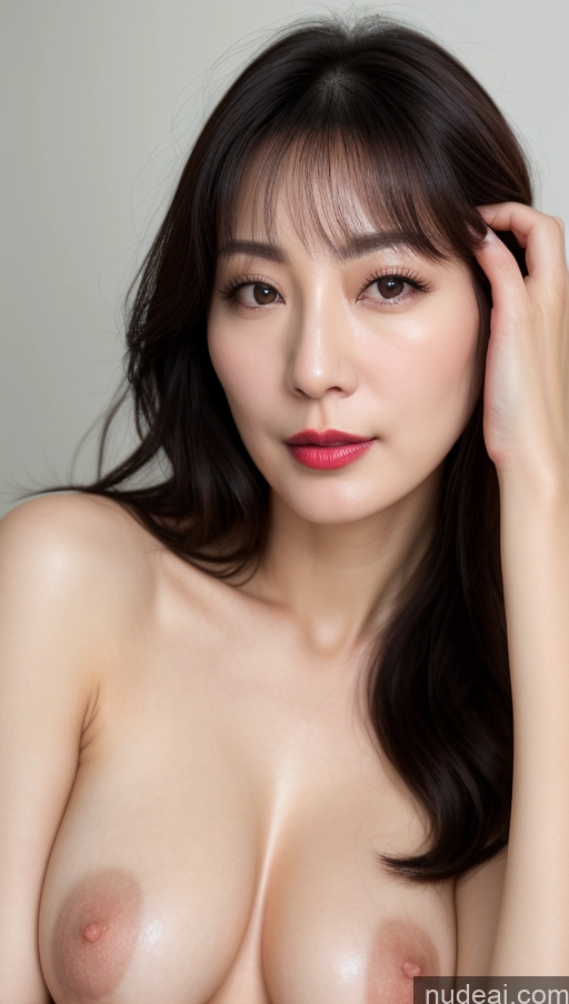 related ai porn images free for Woman One Beautiful Lipstick Fairer Skin Black Hair Close-up View Perfect Boobs Korean 40s