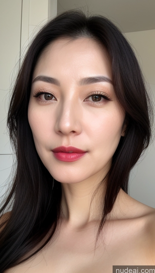 related ai porn images free for Woman One Beautiful Lipstick Fairer Skin Black Hair Close-up View Perfect Boobs Korean 40s