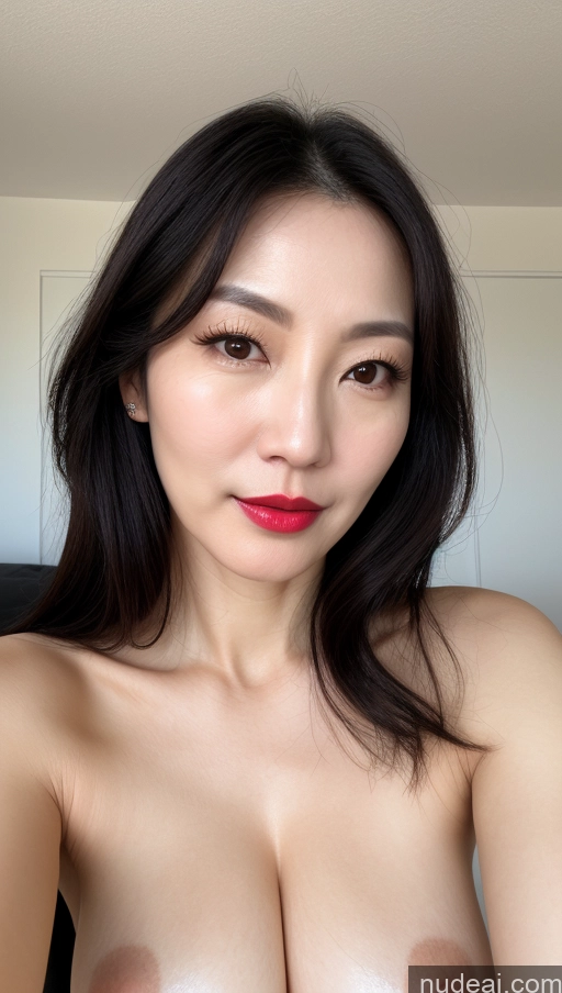 related ai porn images free for Woman One Beautiful Lipstick Fairer Skin Black Hair Close-up View Perfect Boobs Korean 40s