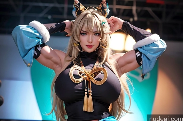 Huge Boobs Beautiful Muscular Abs Tall 30s Bikini Detailed Kirara: Genshin Impact Cosplayers Bodybuilder Big Hips Big Ass