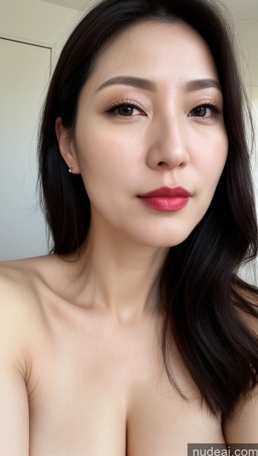 related ai porn images free for Woman One Beautiful Lipstick Fairer Skin Black Hair Close-up View Perfect Boobs Korean 40s