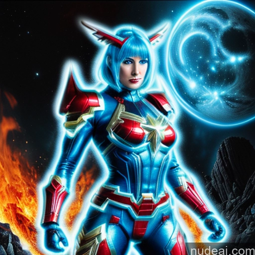 related ai porn images free for Woman Bodybuilder Busty Muscular Abs Blue Hair Front View Cosplay Superhero Science Fiction Style SuperMecha: A-Mecha Musume A素体机娘 Neon Lights Clothes: Blue Deep Blue Eyes Captain Marvel Hell