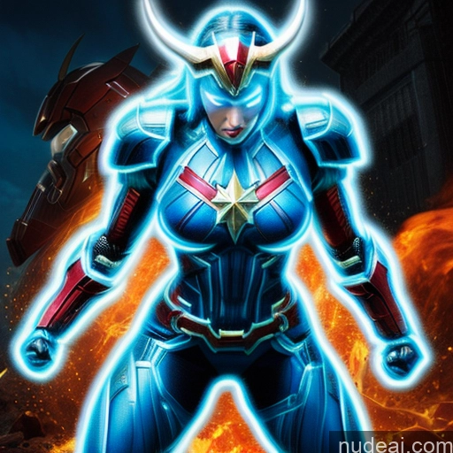 related ai porn images free for Woman Bodybuilder Busty Muscular Abs Blue Hair Front View Superhero Science Fiction Style SuperMecha: A-Mecha Musume A素体机娘 Neon Lights Clothes: Blue Deep Blue Eyes Captain Marvel Hell