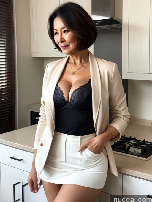 related ai porn images free for Milf Two Perfect Boobs Beautiful Perfect Body Bobcut Chinese Kitchen Bra Jacket Professor Stylish Suit Cleavage Detailed Sexy Face Busty 70s