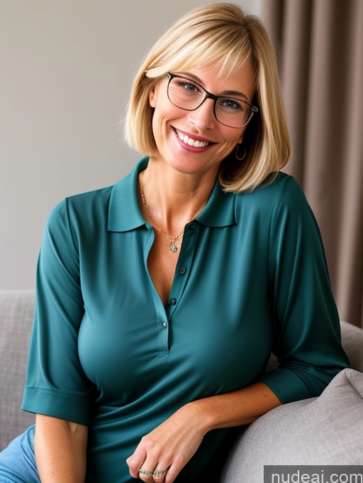 related ai porn images free for 50s Czech Tall Busty Glasses Blonde Detailed Happy Polo Chemise Couch Bobcut