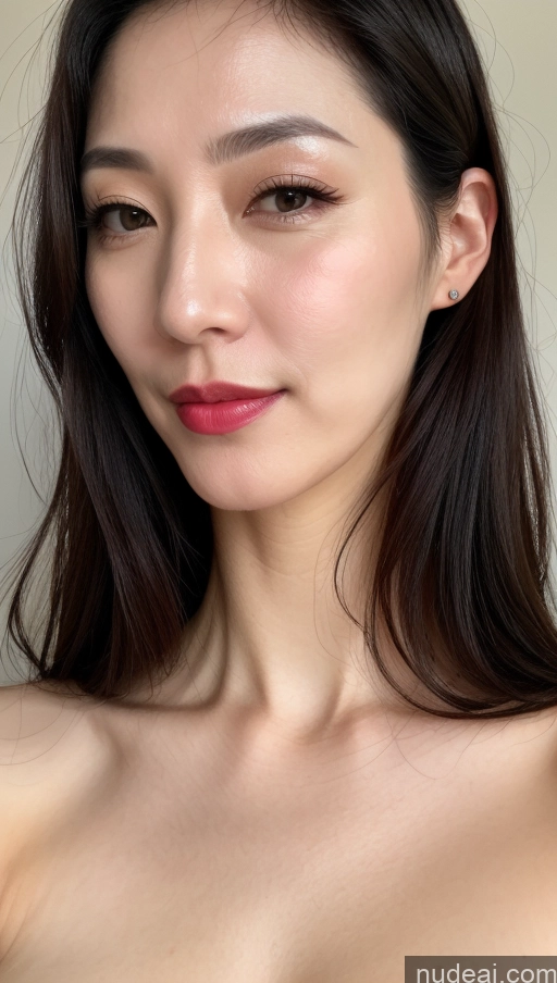 related ai porn images free for Woman One Beautiful Lipstick Fairer Skin Black Hair Close-up View Perfect Boobs Korean 40s