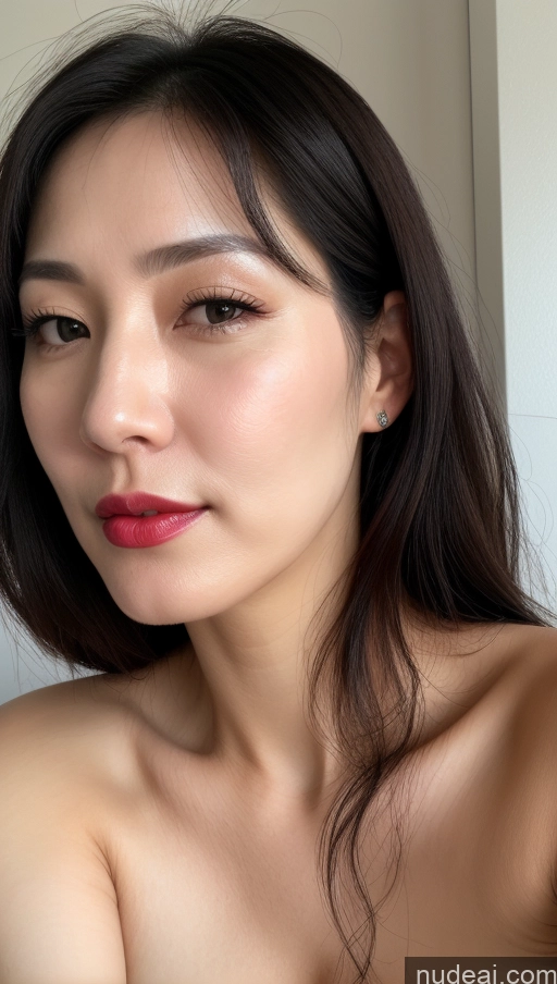 related ai porn images free for Woman One Beautiful Lipstick Fairer Skin Black Hair Close-up View Perfect Boobs Korean 40s