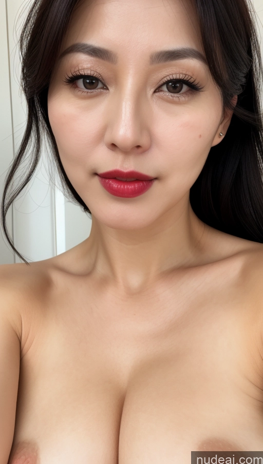 related ai porn images free for Woman One Beautiful Lipstick Fairer Skin Black Hair Close-up View Perfect Boobs Korean 40s