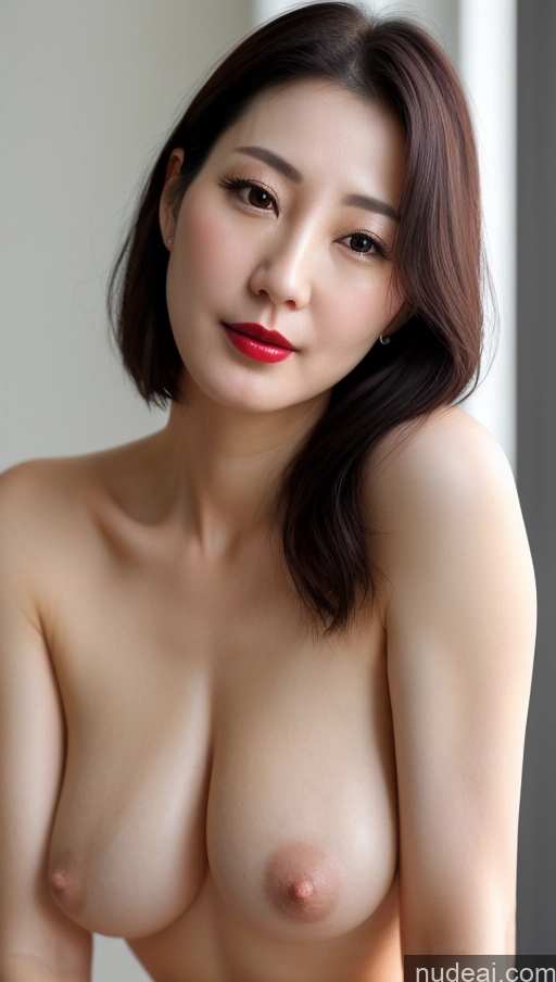 related ai porn images free for Woman One Beautiful Lipstick Fairer Skin Black Hair Close-up View Perfect Boobs Korean 40s