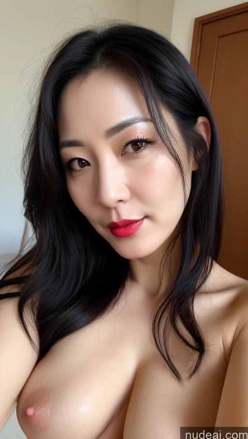related ai porn images free for Woman One Perfect Boobs Beautiful Lipstick Fairer Skin 40s Black Hair Korean Close-up View