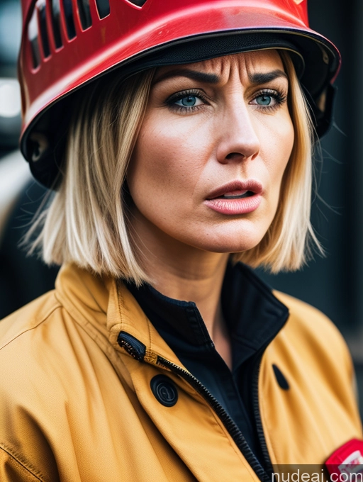 related ai porn images free for Woman White Detailed 30s Bobcut Blonde Angry Shocked Perfect Body Firefighter