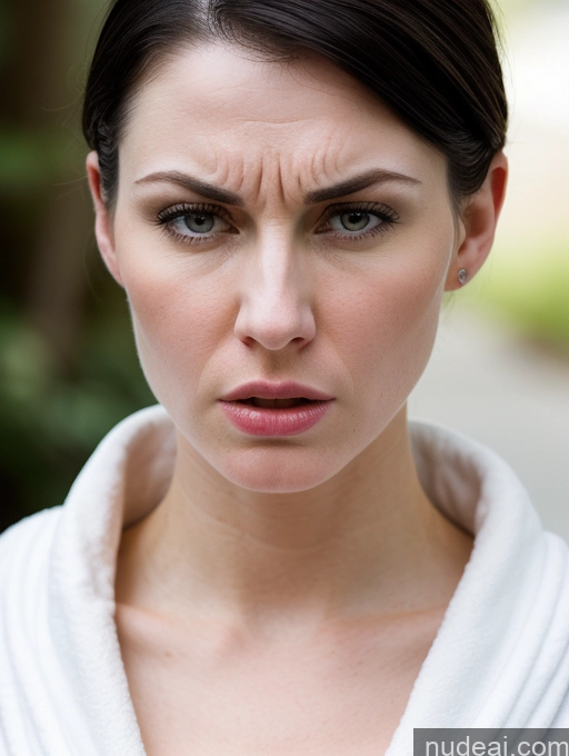 related ai porn images free for Woman Fairer Skin 18 Black Hair Pixie White Pregnant Angry Front Facing Full Body Bathrobe