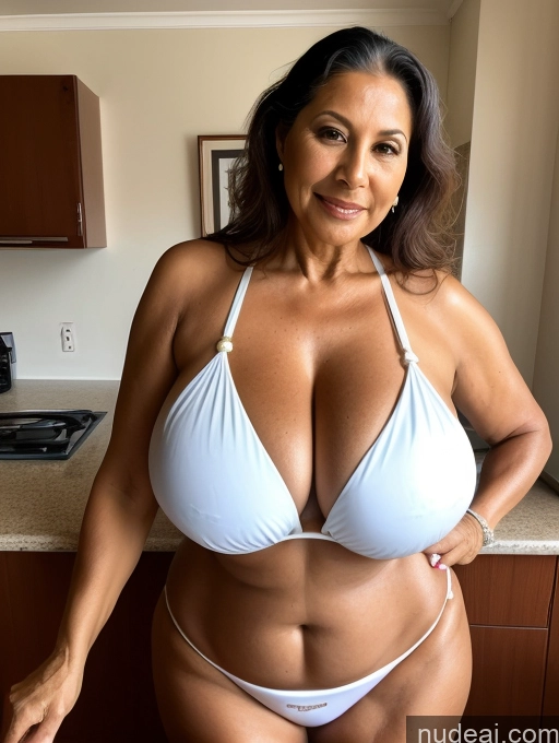 related ai porn images free for Milf One Busty Huge Boobs Thick Tanned Skin 70s Latina Front View Microkini Thong Maid