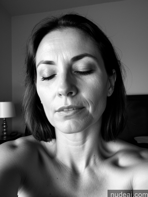 related ai porn images free for Milf One Small Tits 40s Shocked Brunette Straight British Black And White Bedroom Close-up View Sleeping Nude Dark Lighting