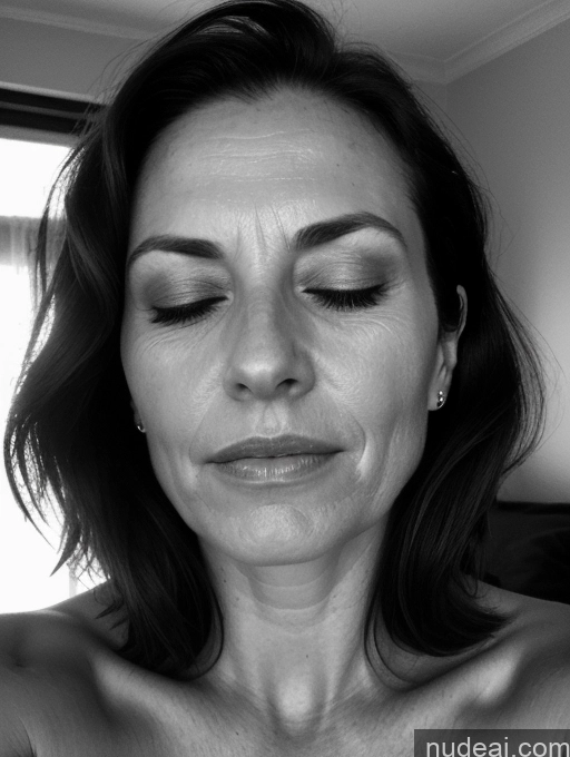 related ai porn images free for Milf One Small Tits 40s Shocked Brunette Straight British Black And White Bedroom Close-up View Sleeping Nude Dark Lighting