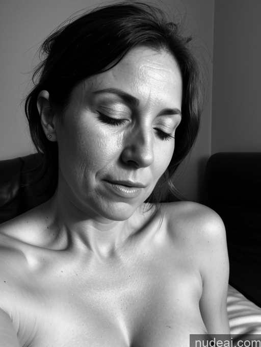 related ai porn images free for Milf One Small Tits 40s Shocked Brunette Straight British Black And White Bedroom Close-up View Sleeping Nude Dark Lighting