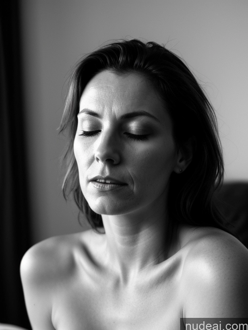 related ai porn images free for Milf One Small Tits 40s Shocked Brunette Straight British Black And White Bedroom Close-up View Sleeping Nude Dark Lighting