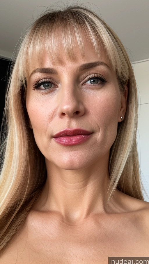 related ai porn images free for Woman One Small Tits Beautiful Lipstick Close-up View 40s Blonde Bangs White Cumshot