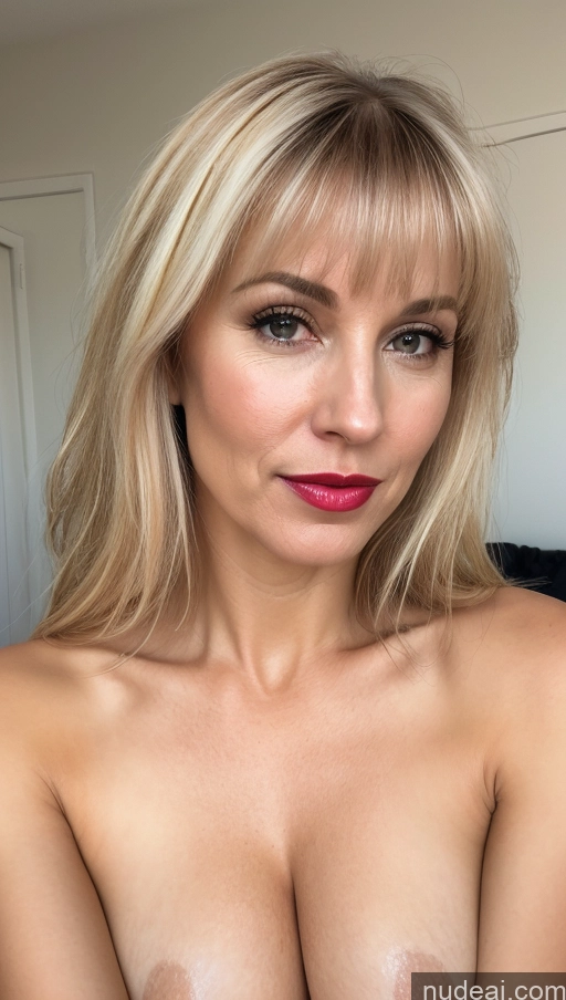 related ai porn images free for Woman One Small Tits Beautiful Lipstick Close-up View 40s Blonde Bangs White Cumshot