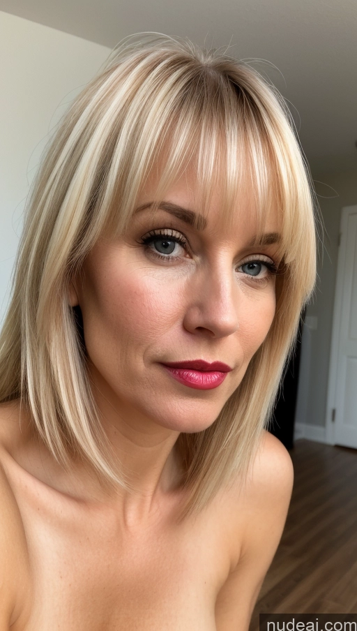 related ai porn images free for Woman One Small Tits Beautiful Lipstick Close-up View 40s Blonde Bangs White