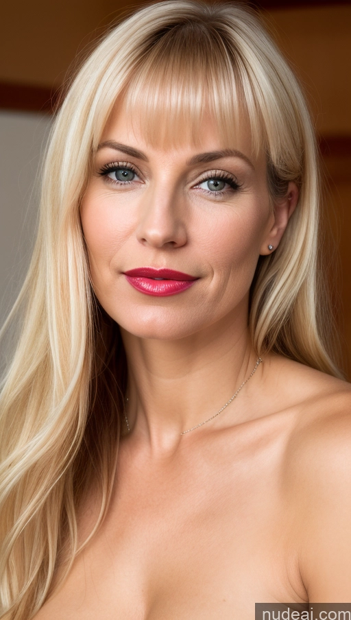 related ai porn images free for Woman One Small Tits Beautiful Lipstick Close-up View 40s Blonde Bangs White