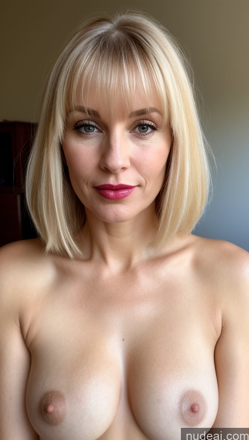 related ai porn images free for Woman One Small Tits Beautiful Lipstick Close-up View 40s Blonde Bangs White