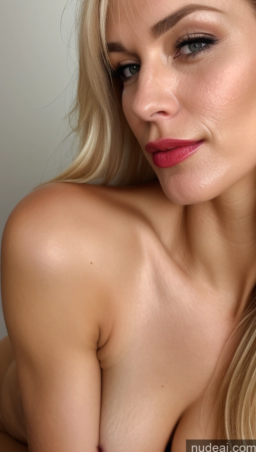 related ai porn images free for Woman One Small Tits Beautiful Lipstick Close-up View 40s Blonde Bangs White Cumshot