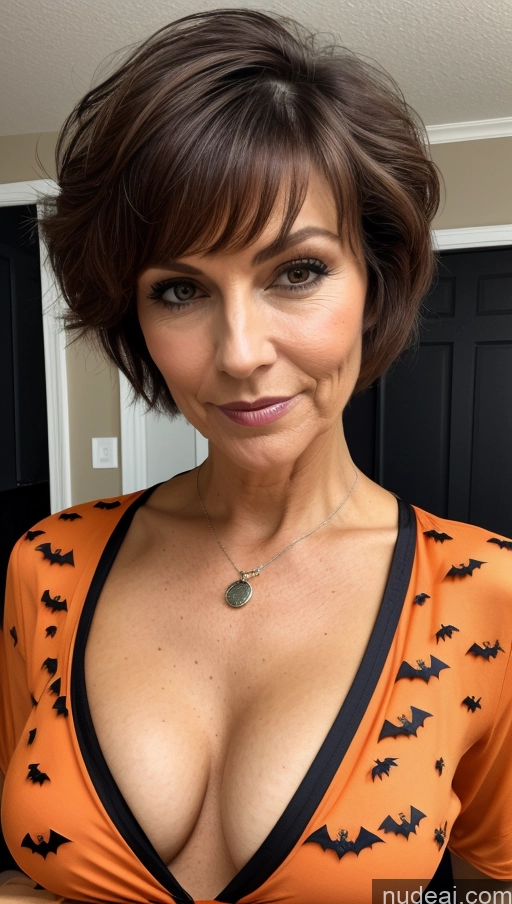 related ai porn images free for Milf One Small Tits Skinny Perfect Body Pixie Halloween Shirt Cleavage Detailed Close-up View Brunette