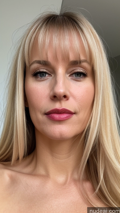 related ai porn images free for Woman One Small Tits Beautiful Lipstick Close-up View 40s Blonde Bangs White Cumshot