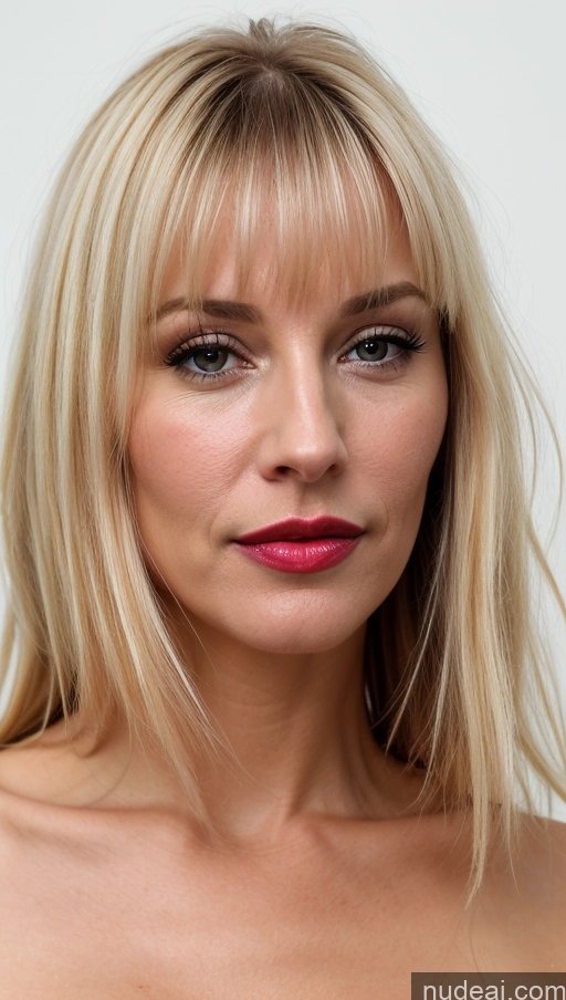 related ai porn images free for Woman One Small Tits Beautiful Lipstick Close-up View 40s Blonde Bangs White Cumshot