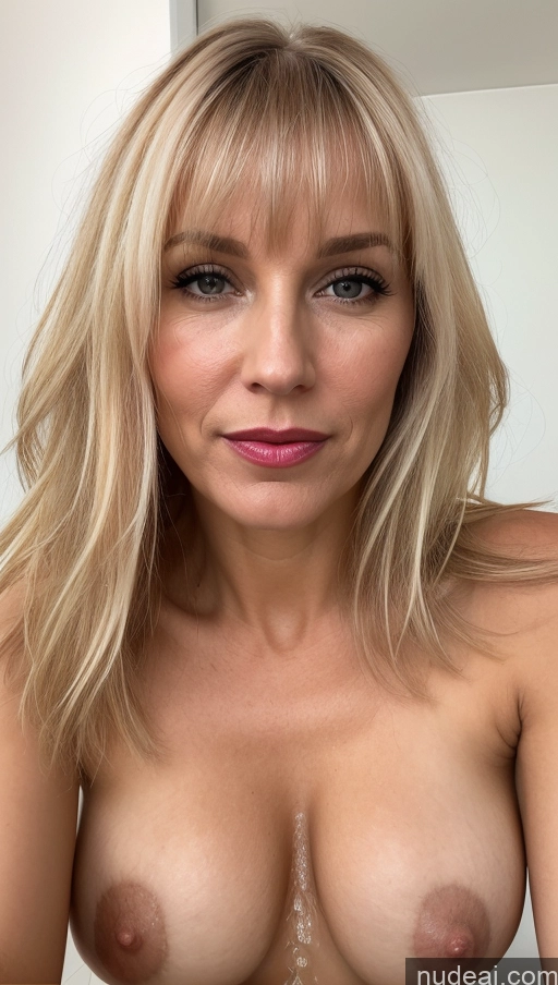 related ai porn images free for Woman One Small Tits Beautiful Lipstick Close-up View 40s Blonde Bangs White Cumshot