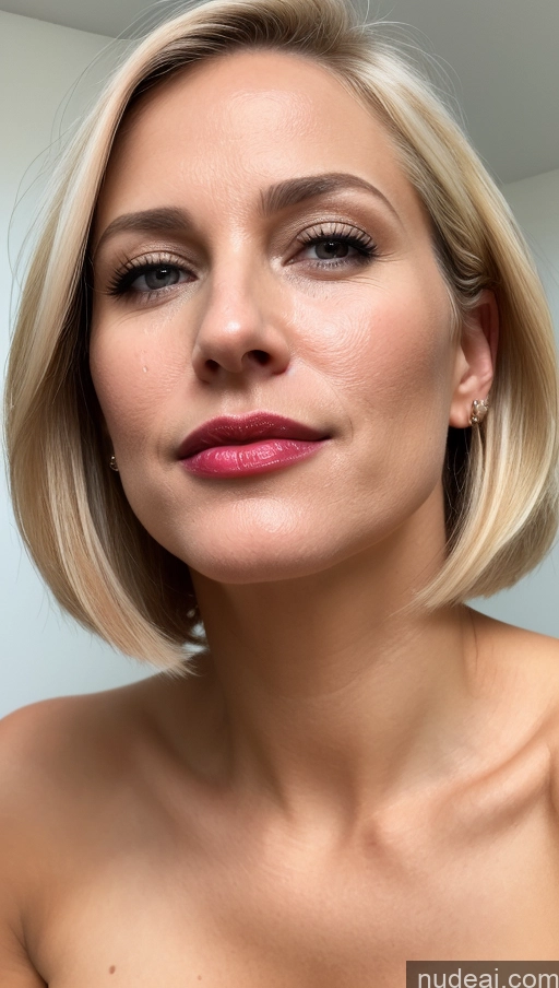 related ai porn images free for Woman One Small Tits Beautiful Lipstick Close-up View 40s Blonde White Cumshot Bobcut
